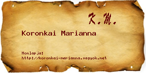 Koronkai Marianna névjegykártya