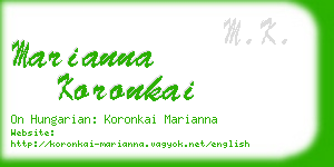 marianna koronkai business card